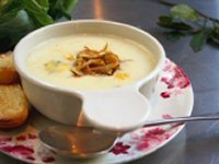 Cauliflower Soup with Melted Stilton<br> &Caramelised Onions Recipe