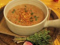 Chestnut Soup with Migas