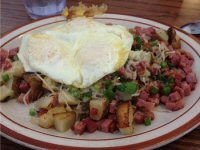 Corned Beef and Bacon Hash with Fried Egg Recipe