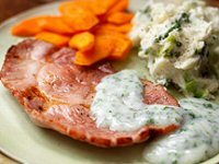 Gammon Steaks with Cabbage Mash Recipe