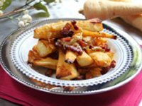 Roast Parsnips with Cheese and Bacon Recipe