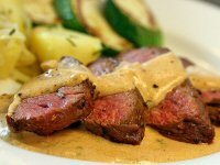 Steak with Mustard Cream Sauce