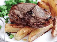 Barnsley Chops with Big Chips and Crushed Peas Recipe