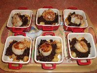 Black pudding, King Scallop and Apples Black pudding, King Scallop and Apples
