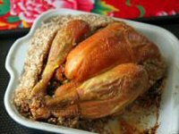 Chicken in a Salt Crust - Poulet a l'ail en Croute de Sel Recipe