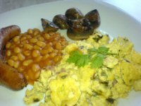 Devilled Scrambled Egg with Baked Beans