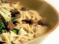 Farfalle with Turkey Sausage, Mushrooms & Peas