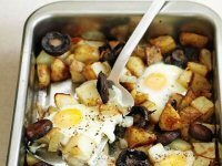 Healthy Egg, Chips & Mushrooms