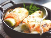 Leek and Smoked Salmon Rolls