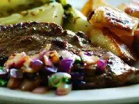 Madras-Style Lamb Leg Steaks with Red Onions & Coriander Recipe