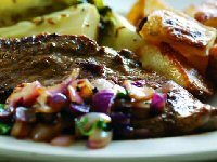 Madras-Style Lamb Leg Steaks with Red Onions & Coriander Recipe Madras-Style Lamb Leg Steaks with Red Onions & Coriander Recipe
