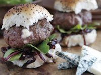 Mini Manx Beef Burgers with Blue Cheese Mini Manx Beef Burgers with Blue Cheese