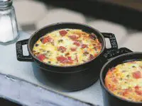 Pea, Ham and Boursin Clafoutis Recipe