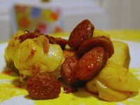 Scallops and Chorizo