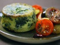 Spinach and Feta Rounds with Greek Tomato Salad