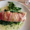Monk Fish in Bacon with Parsley Cream