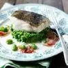 Pan-Fried Cod with Minted Peas, Broad Beans and Pancetta